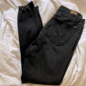 Judy Blue Skinny Black Jeans with raw hem